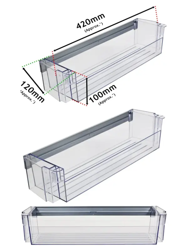 Genuine Siemens Refrigerator Door Lower Bottle Shelf – 420×120×100 mm