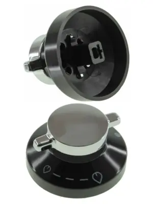 Glen Dimplex Gas Oven & Hob Control Knob – Black Silver