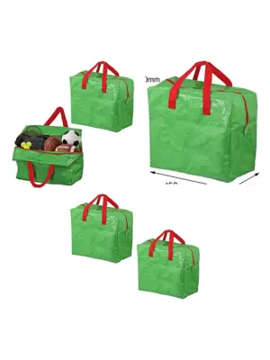 Green 50L Bag – Holds Football, Rugby, Hockey, Tennis Balls 2 Pack