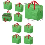 Green 50L Christmas Decorations Storage Bag Pack of 4