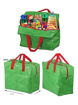 Green 50L Teddy Bear Toy Organizer Bag – Large Storage for Kids' Toys