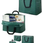 Green 75L Baby Diaper Changing Bag Set – 2 Zippered Storage Pouches