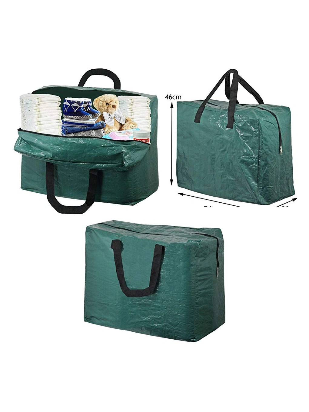 Green 75L Baby Diaper Changing Bag with Zippered Storage for Nappies