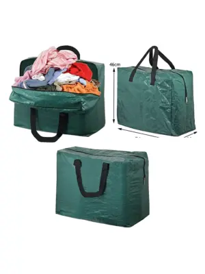 Green 75L Zip-Closed Laundry Storage Bag – Large Wash Bag