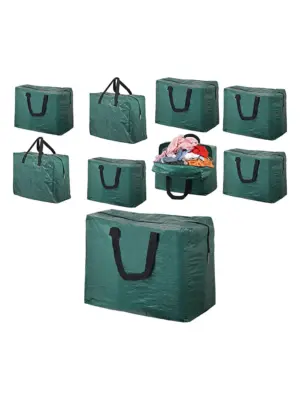 Green 75L Zip-Top Laundry Wash Bags – Set of 4
