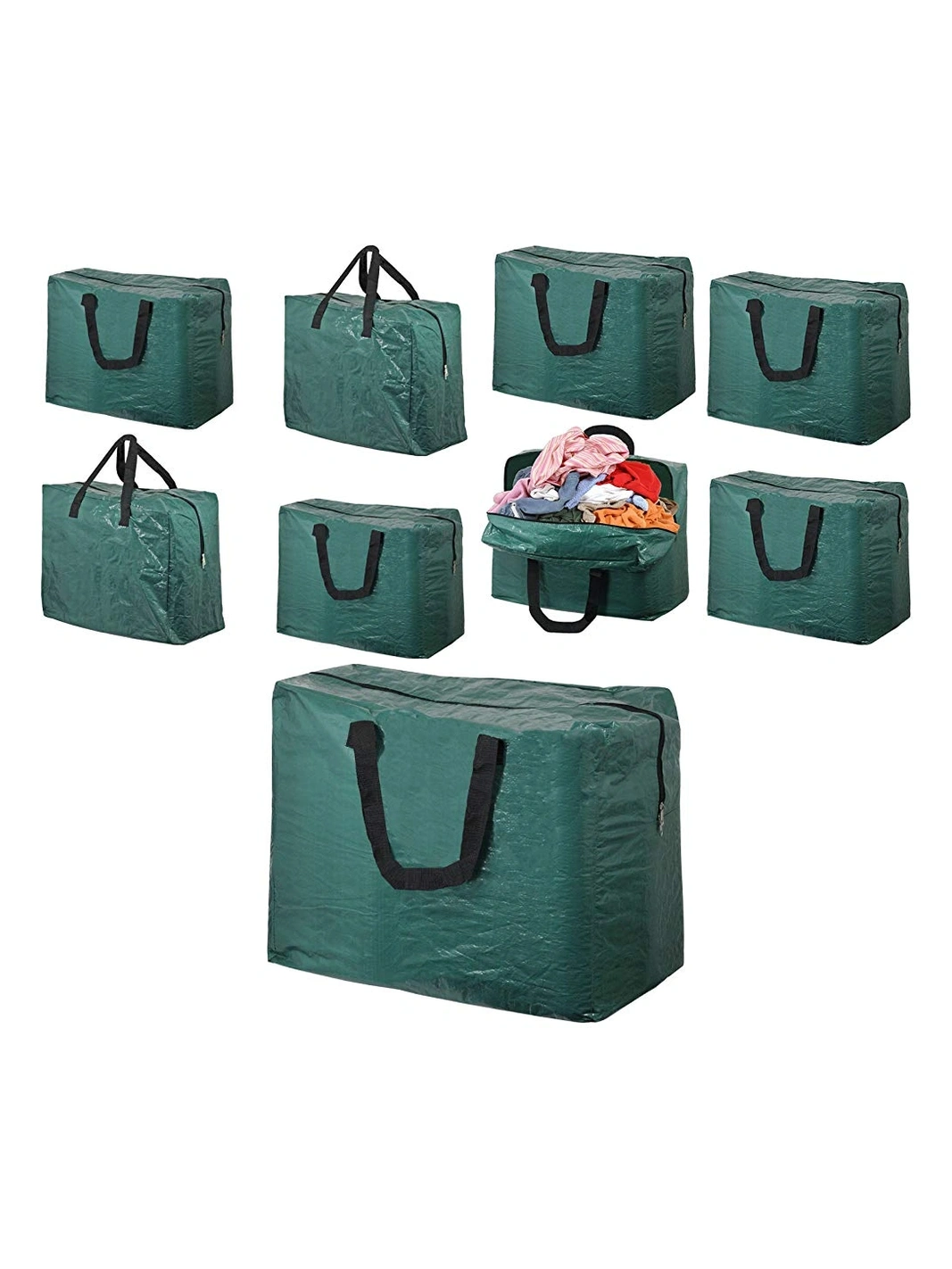 Green 75L Zip-Top Laundry Wash Bags – Set of 4