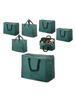 Green 75L Zippered Ball Bag – Pack of 3 for Football, Rugby, Hockey