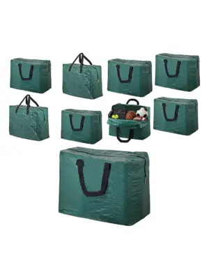 Green 75L Zippered Sports Ball Bag 4‑Pack for Football Rugby Hockey