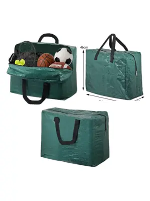 Green 75L Zippered Sports Ball Bag for Football, Rugby, Hockey, Tennis