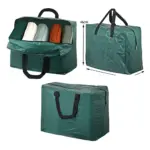 Green Outdoor Patio Chair Cushion with 75L Zip Storage Bag