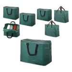 Green Patio Furniture Chair Cushion with Zip Storage Bag 3 Pack 75L