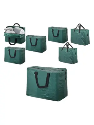 Green Zippered Duvet and Pillow Storage Bags 3 Pack 75L