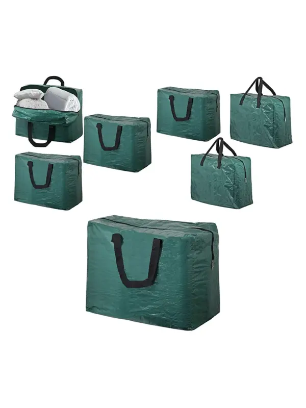 Green Zippered Duvet and Pillow Storage Bags 3 Pack 75L