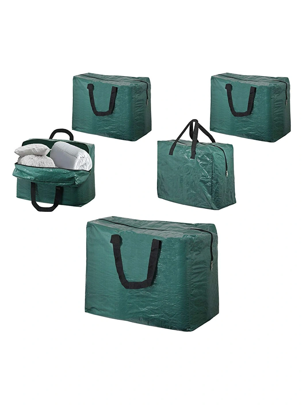 Green Zippered Duvet & Pillow Storage Bags – 75L Pack of 2
