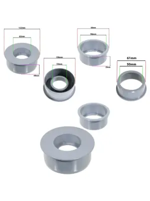 Grey 110mm Soil Pipe Reducer + 50mm Boss Adapter Push-Fit Waste Seal