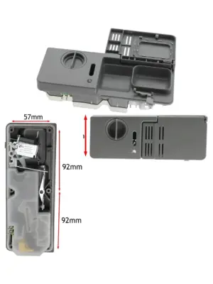 Grey Smeg Dishwasher Detergent Drawer: Soap Powder & Tablet Dispenser