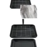 Grill Pan Rack with Detachable Oven Handle + 10 Grease‑Absorb Pads