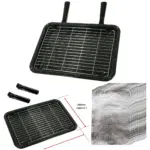 Grill Pan with Detachable Handles, Rack & 10 Grease‑Proof Foil Pads