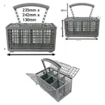 Grundig Dishwasher Cutlery Basket with Cage Lid & Removable Handle