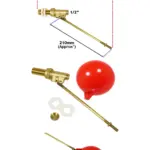 Half-Size High Pressure Side Entry Ballcock Valve Kit for Toilet Cistern 4.5