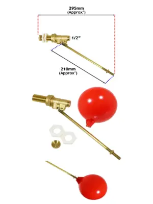 Half-Size High Pressure Side Entry Ballcock Valve Kit for Toilet Cistern 4.5
