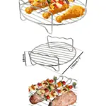 Halogen Oven Rack for Mini Cooker Round Shelf 12L/17L, 7 Skewer Slots