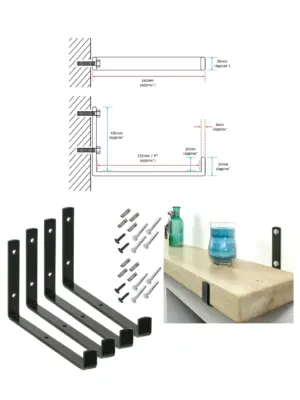 Handmade Rustic Steel Shelf Brackets – Industrial Vintage Set