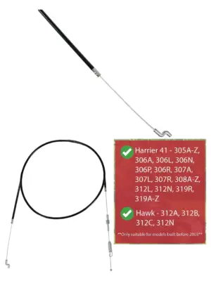 Hayter Harrier & Hawk Clutch Cable – Fits 306‑312 Mowers