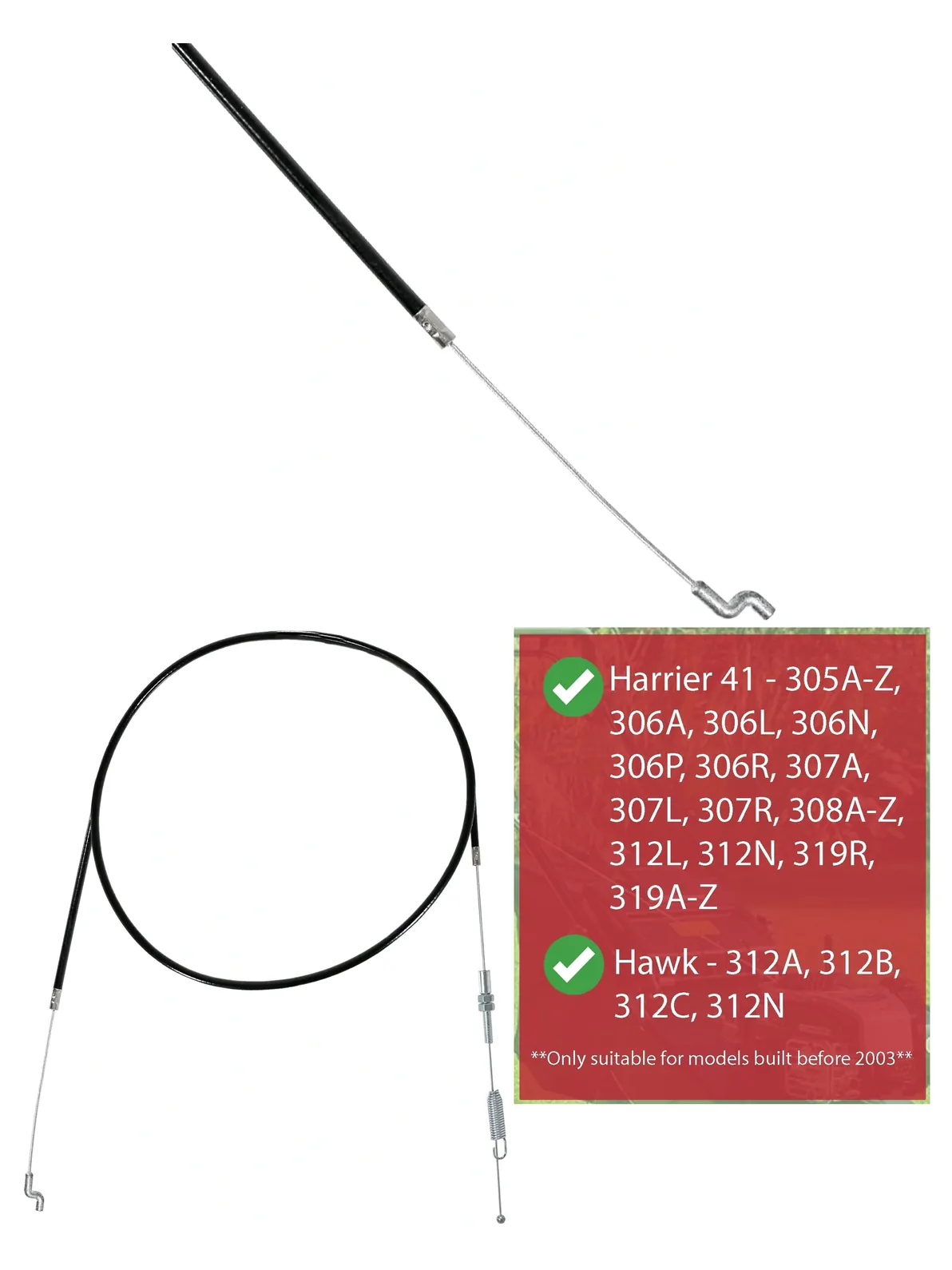 Hayter Harrier & Hawk Clutch Cable – Fits 306‑312 Mowers
