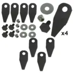 Hayter Lawn Mower Blade Tip & Bolt Replacement Kit - 4 Tips & 4 Bolts