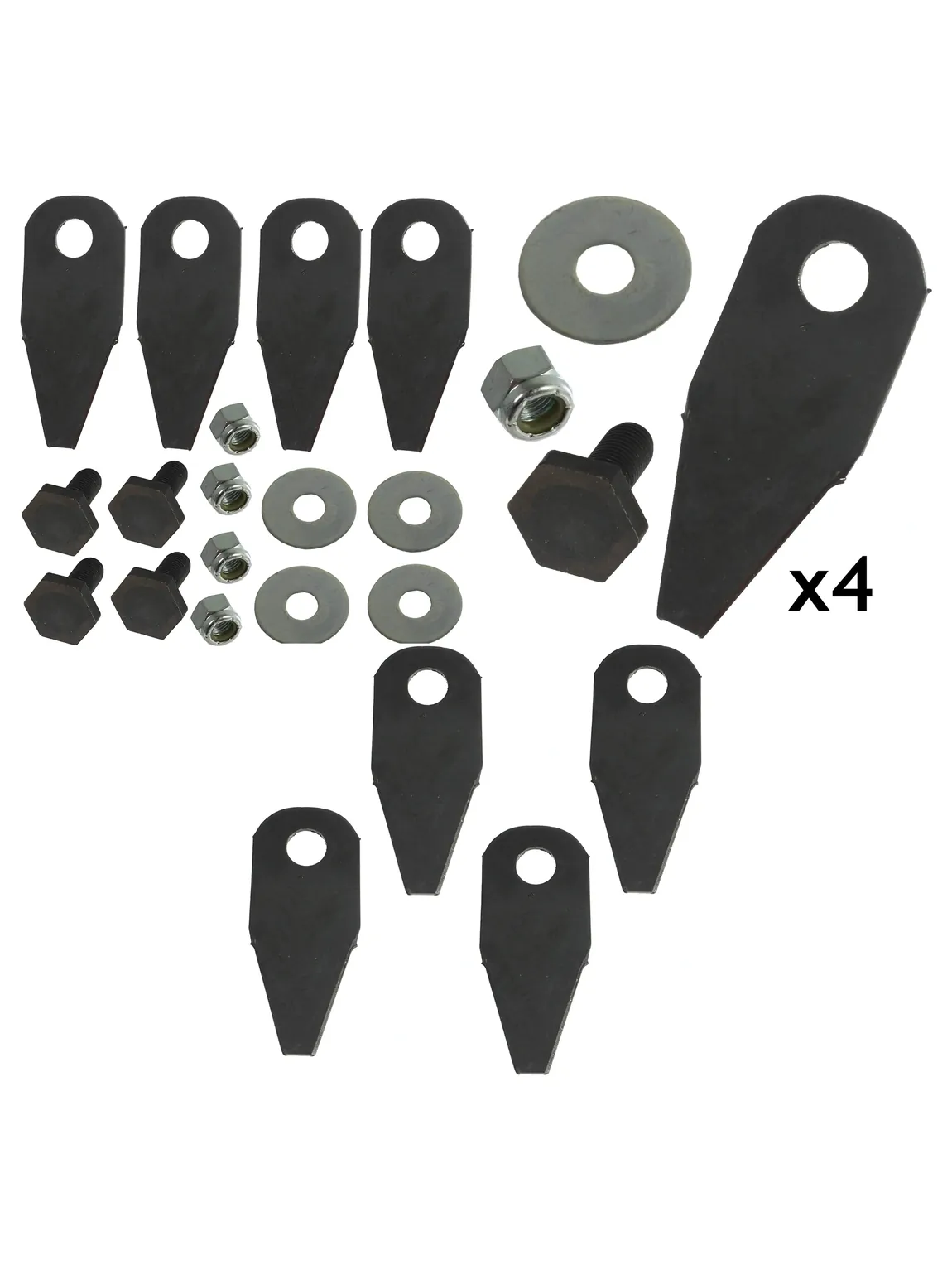 Hayter Lawn Mower Blade Tip & Bolt Replacement Kit - 4 Tips & 4 Bolts