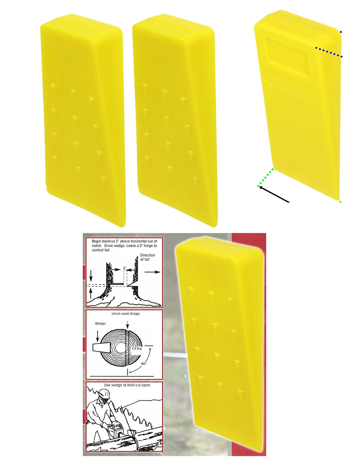 Heavy-Duty 5.5" Tree Felling Wedge – Pack of 2 Chainsaw Log Cutting Tool