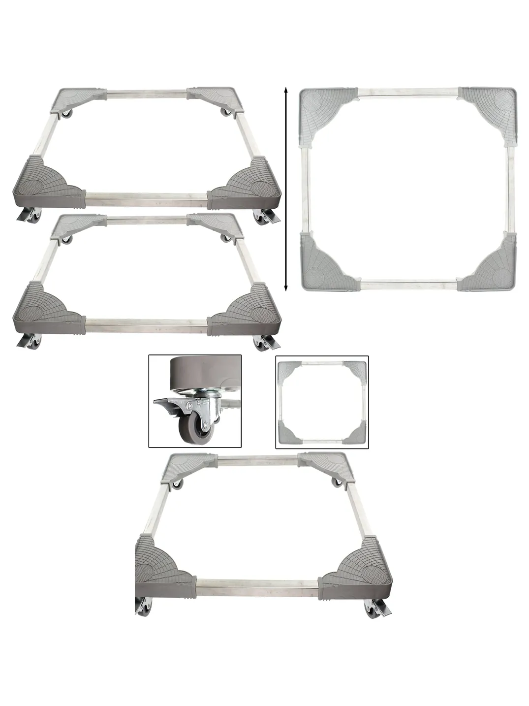 Heavy-Duty Adjustable Appliance Wheels 100kg Fridge Trolley – Set of 2
