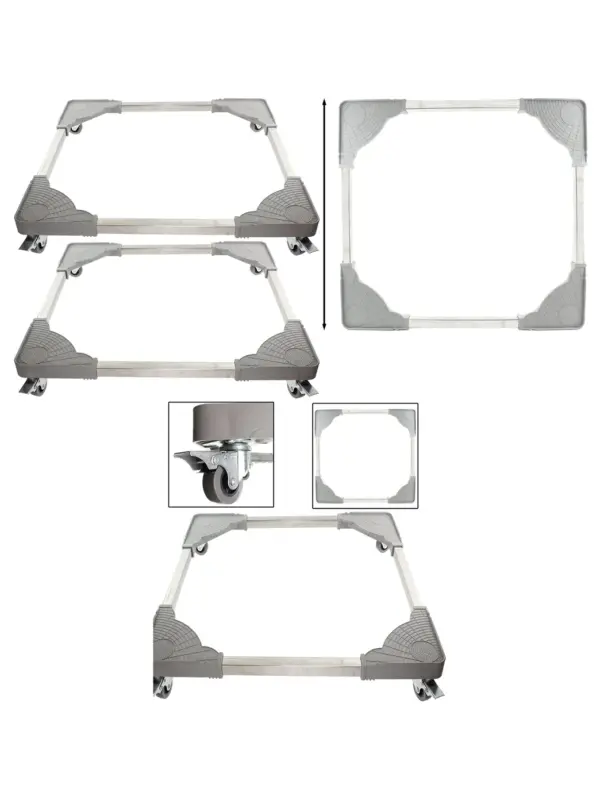 Heavy‑Duty Adjustable Washing Machine Caster Wheels – Set of 2