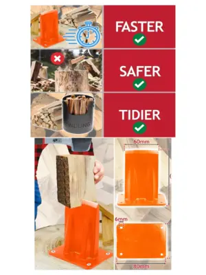 Heavy-Duty Firewood Splitter Wedge – Timber Axe Chisel for Logs