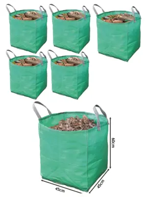 Heavy-Duty Garden Waste Bags 120L Woven Leaf & Branch Sacks - 4 Pack