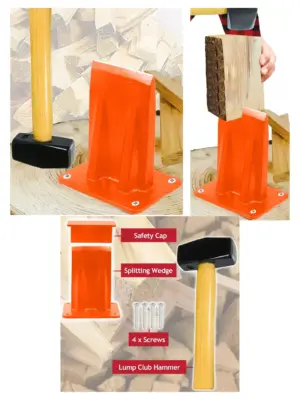 Heavy‑Duty Kindling Splitter Kit – Log Chisel & Wedge for Firewood