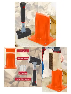 Heavy‑Duty Log Splitter Kit – Hammer, Wedge & Chisel for Firewood