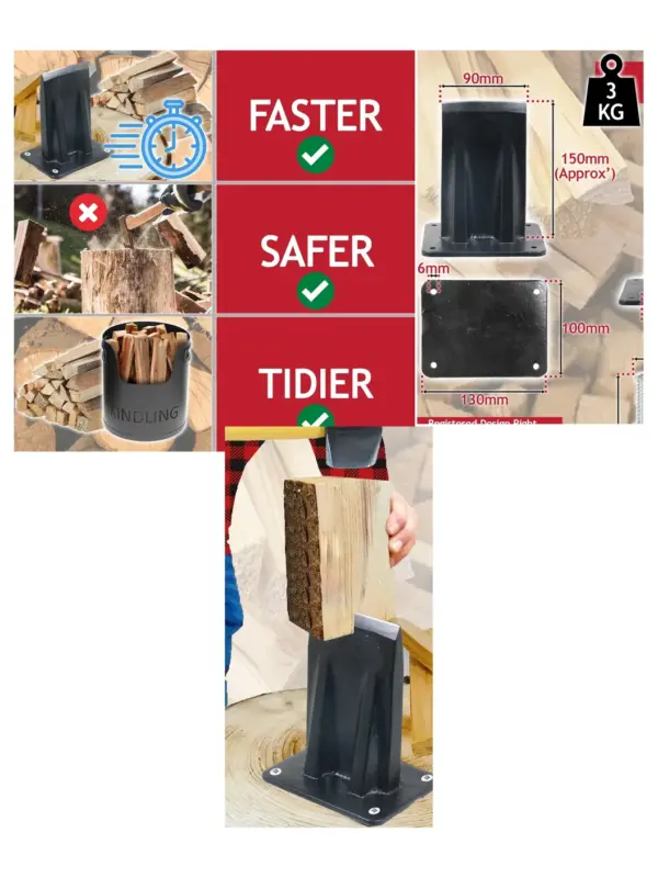 Heavy‑Duty Log Splitter Wedge & Kindling Axe – Firewood Chisel
