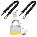 Heavy Duty Steel Security Chain with Nylon Cover & Padlock – 8mm x 3ft