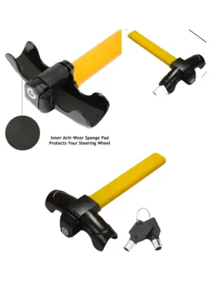 Heavy-Duty Steering Wheel Lock for Car & Van – Anti-Theft, 2 Keys
