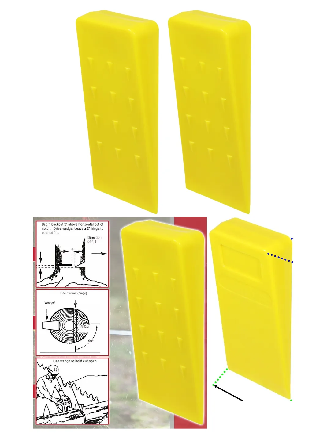 Heavy‑Duty Tree Cutting Wedge – 2‑Pack Log Splitter for Chainsaw Use