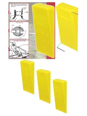 Heavy Duty Tree Felling Wedge 3 Log Cutting Blocks for Chainsaw