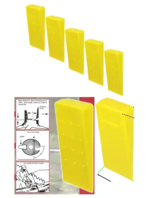 Heavy-Duty Tree Felling Wedge - 5 Pack Log Splitter Blocks