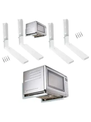 Heavy-Duty White Extendable Microwave Wall Mount Bracket - Universal