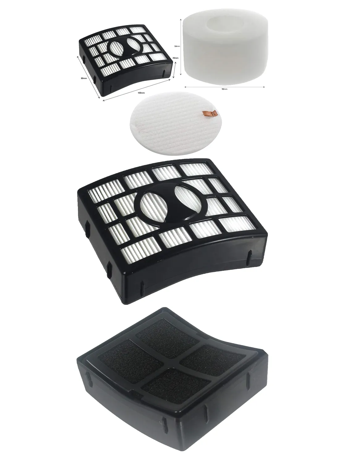 HEPA Filter Kit for Shark DuoClean Lift-Away Vacuums NV800 NV801 UV810