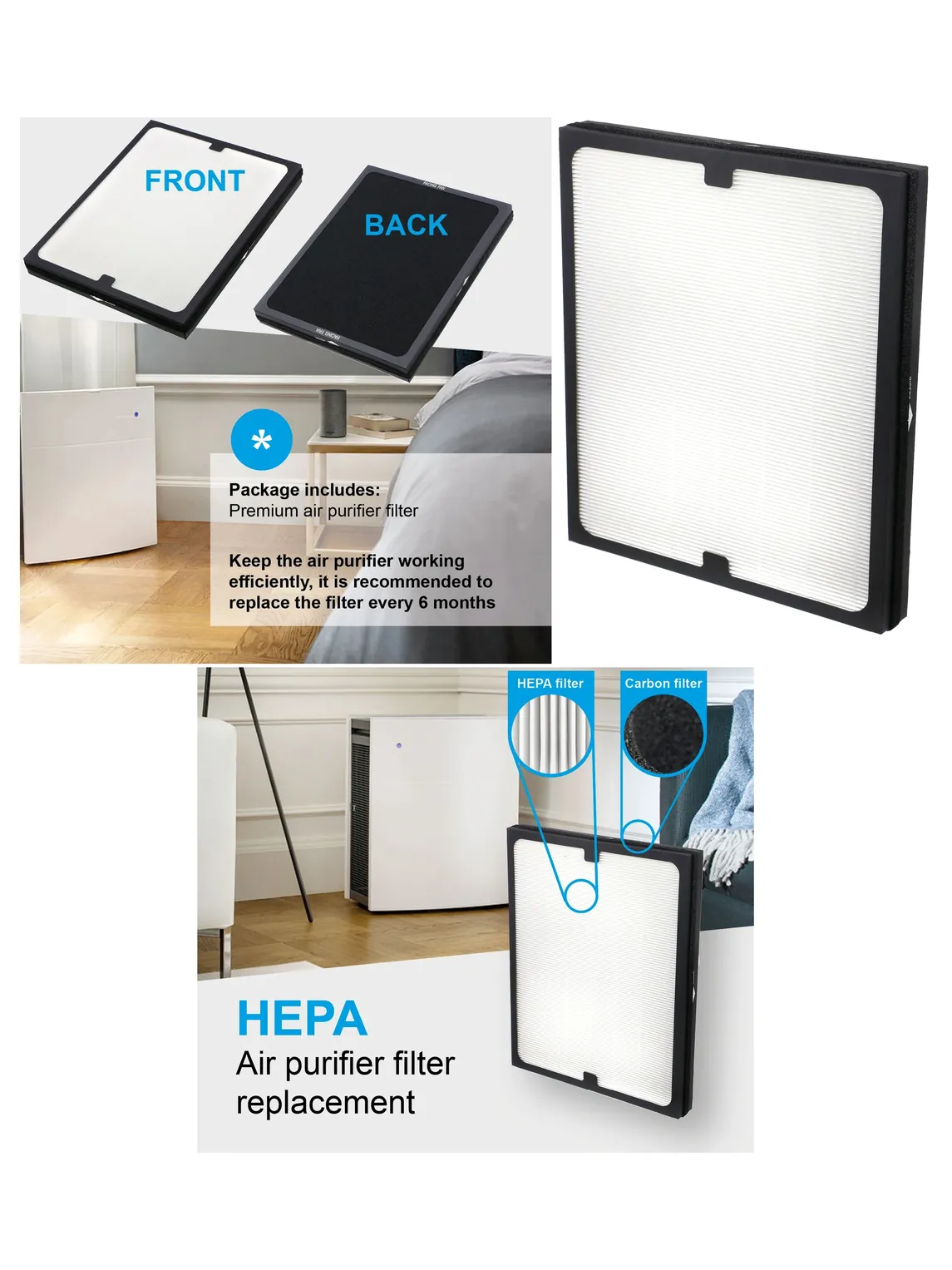 HEPA Particle Filter for Blueair 203/205/270E/280i Air Purifier