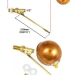 High-Pressure 1/2" Side-Entry Toilet Float Valve with Copper Ball Kit