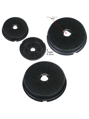 Homeking FW90.3SS Round Charcoal Vent Filter Replacement – 2 Pack