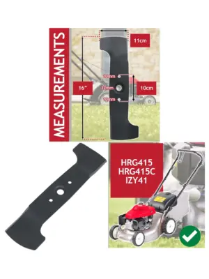 Honda HRG415/HRG415C IZY41 Metal Lawn Mower Blade - 16-inch Replacement